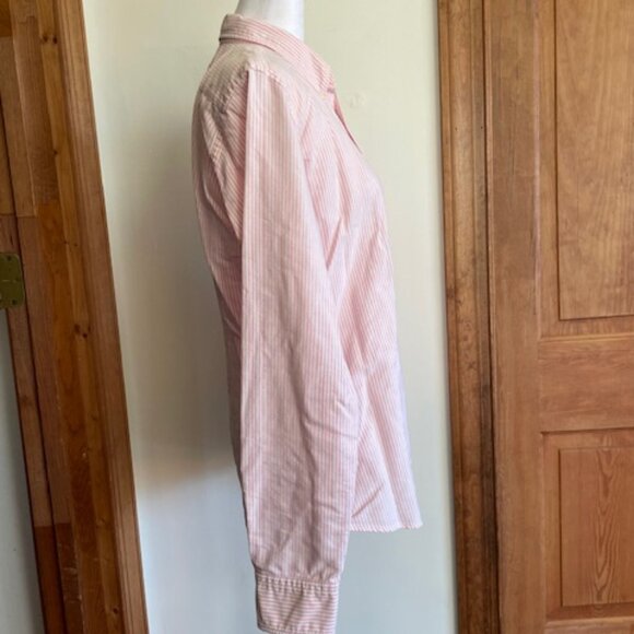 RALPH LAUREN Slim Fit Oxford Shirt Pink White Stripe 12 - Picture 11 of 16